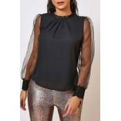 Lovely Leisure Patchwork Black Blouse
