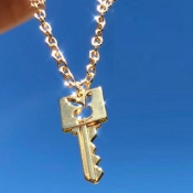 Lovely Trendy key Rose Gold Necklace