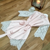 Lovely Sexy Patchwork Pink Babydolls