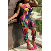 Lovely Leisure Print Multicolor One-piece Jumpsuit