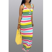 Lovely Leisure Striped Multicolor Maxi Dress
