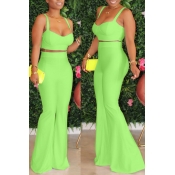Lovely Casual Basic Green Two-piece Pants Set