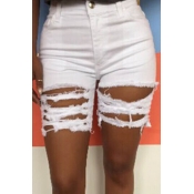 Lovely Leisure Hollow-out White Shorts