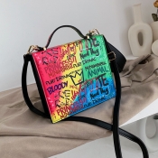 Lovely Casual Letter Print Multicolor Messenger Ba