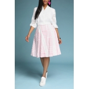 Lovely Trendy Print White Two-piece Skirt Set