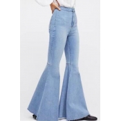 Lovely Retro Flared Baby Blue Jeans