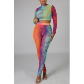 Lovely Leisure Print Multicolor Two-piece Pants Se