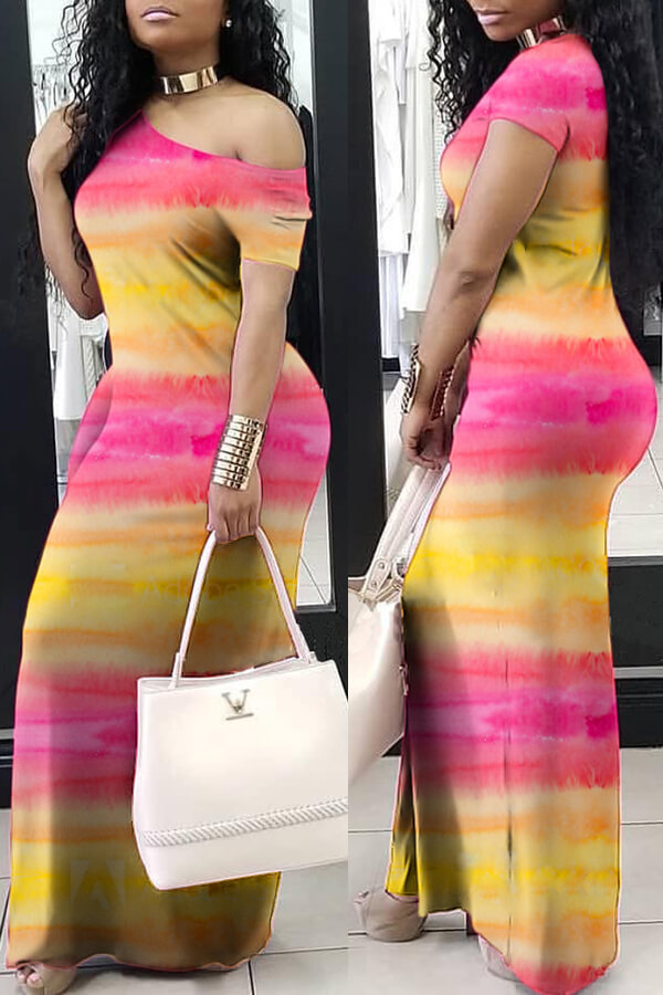 LW Bohemian Tie-dye Yellow Maxi Dress