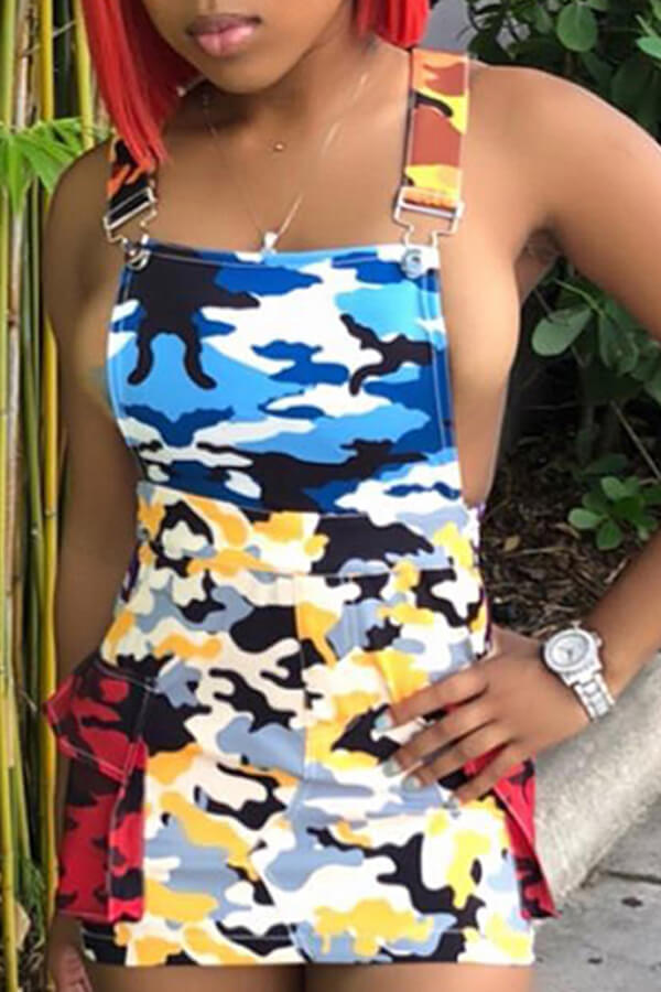 Lovely Casual Camo Print Mini Dress