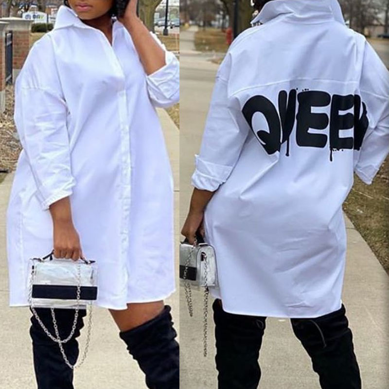 Lovely Casual Letter White Mini Dress