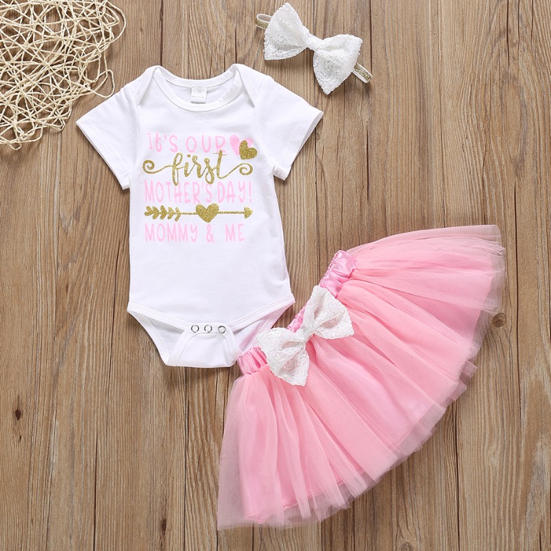 Lovely Casual Letter Print White Girl Two-piece Skirt Set