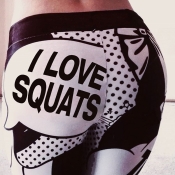 Lovely Sportswear Cartoon Print Black Pants