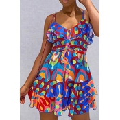 Lovely Stylish Print Multicolor Mini Dress