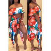 Lovely Print Multicolor Two-piece Swimsuit