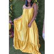 Lovely Leisure Loose Yellow Maxi Dress