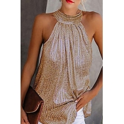Lovely Casual Basic Gold Plus Size Camisole
