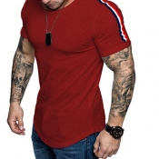 Lovely Sportswear Patchwork Red T-shirt
