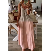 Lovely Casual Gradual Change Pink Ankle Length Plu