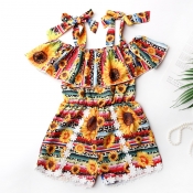 Lovely Bohemian Print Multicolor Girl One-piece Ro