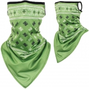 lovely Sportswear Print Green Face Scarf