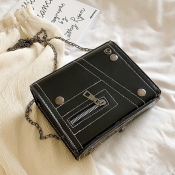 lovely Stylish Chain Strap Black Messenger Bag