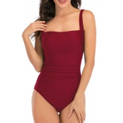 lovely Skinny Red One-piece Swimsuit
