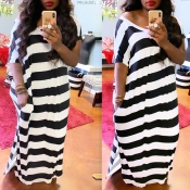 lovely Chic Striped Black Maxi Dress