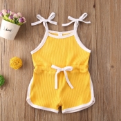 lovely Sportswear Lace-up Yellow Girl One-piece Ro