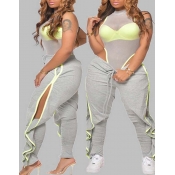 Lovely Sexy See-through Grey Plus Size Two-piece P