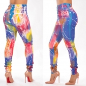lovely Sportswear Tie-dye Blue Leggings