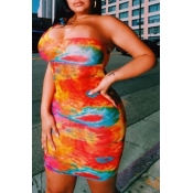 lovely Bohemian One Shoulder Print Croci Mini Dres