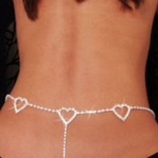lovely Sexy Heart Silver Body Chain
