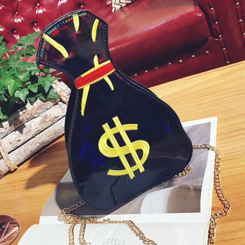LW Chic Chain Strap Black Crossbody Bags