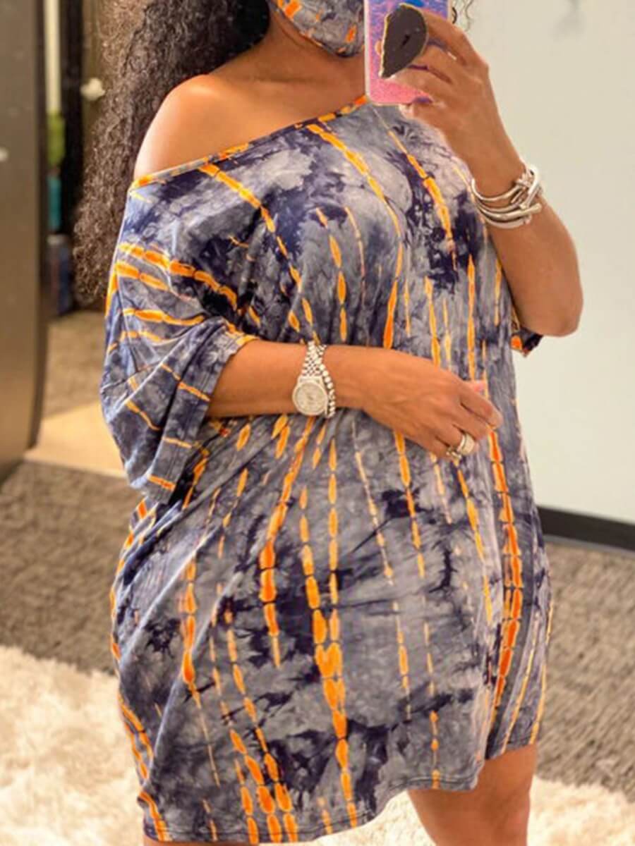 LW Plus Size Print Multicolor Dress