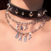 lovely Stylish Letter Silver Necklace