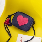 lovely Trendy Heart Black Crossbody Bag