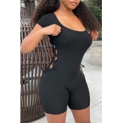 lovely Sexy Hollow-out Black One-piece Romper