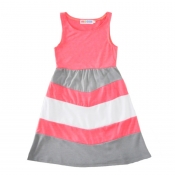 lovely Casual Patchwork Pink Girl Ankle Length Dre