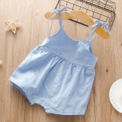 lovely Sweet Lace-up Baby Blue Girl One-piece Romp