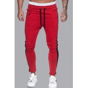 lovely Sportswear Patchwork Red Pants