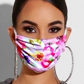 lovely Print Pink Face Mask
