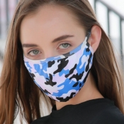 lovely Camo Print Blue Face Mask