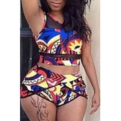 LW Plus Size Print Multicolor Two-piece Swimsuit