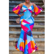 Lovely Stylish Print Multicolor Maxi Dress