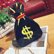 LW Chic Chain Strap Black Crossbody Bags