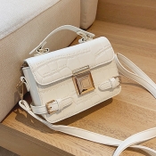 lovely Stylish Zipper Design White Crossbody Bag