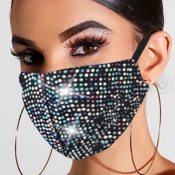 Lovely Rhinestone Decorative Multicolor Face Mask