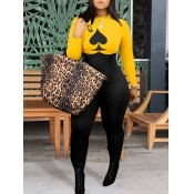 LW Trendy Print Yellow Jumpsuit
