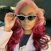 lovely Stylish Gradient Curly Pink Wigs