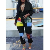 LW Plus Size Plaid Print Patchwork Jumpsuit